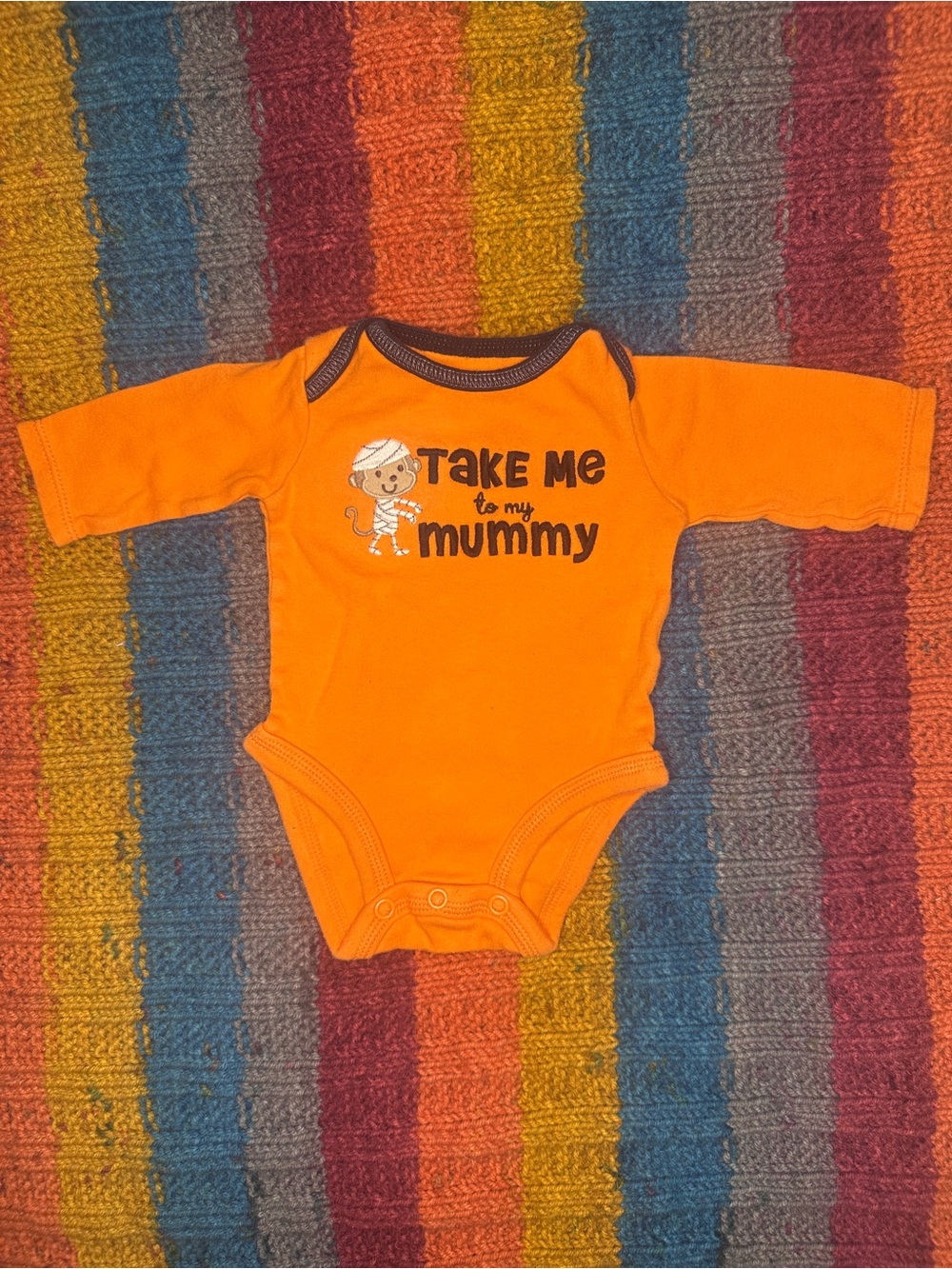 Carter's Bright Orange 'Take Me to My Mummy' Long-Sleeve Bodysuit